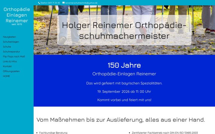 Screenshot of einlagen-reinemer.de