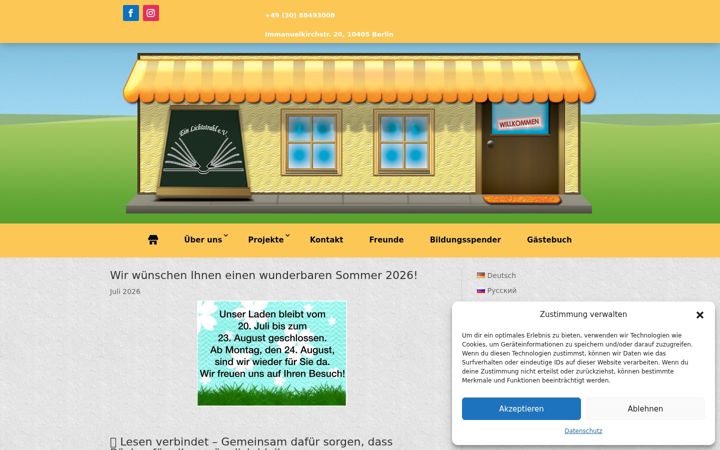Skærmbillede af einlichtstrahlev.de
