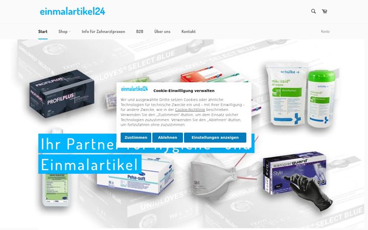 Screenshot of einmalartikel24.de