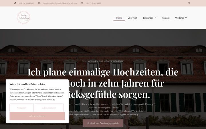 Screenshot of einmalige-hochzeitsplanung-by-joline.de