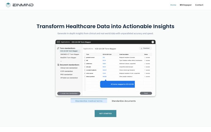 Screenshot of einmind.com