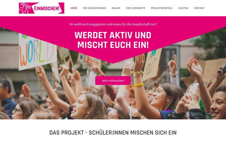 Snímek obrazovky einmischen.org