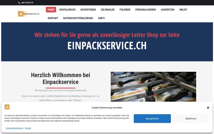 Screenshot of einpackservice.ch