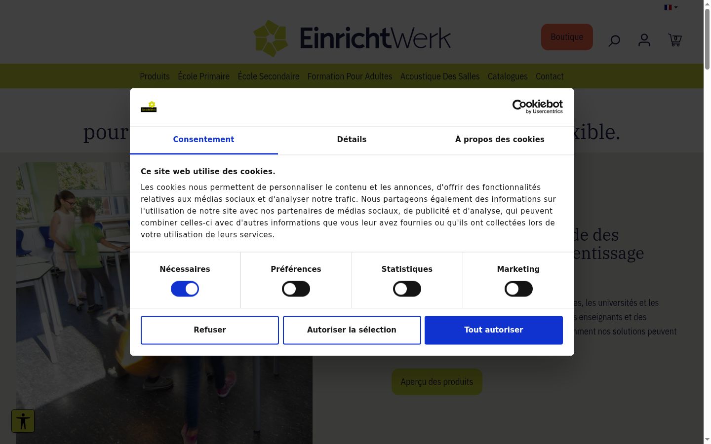 Screenshot del banner di consenso mostrato prima di qualsiasi interazione