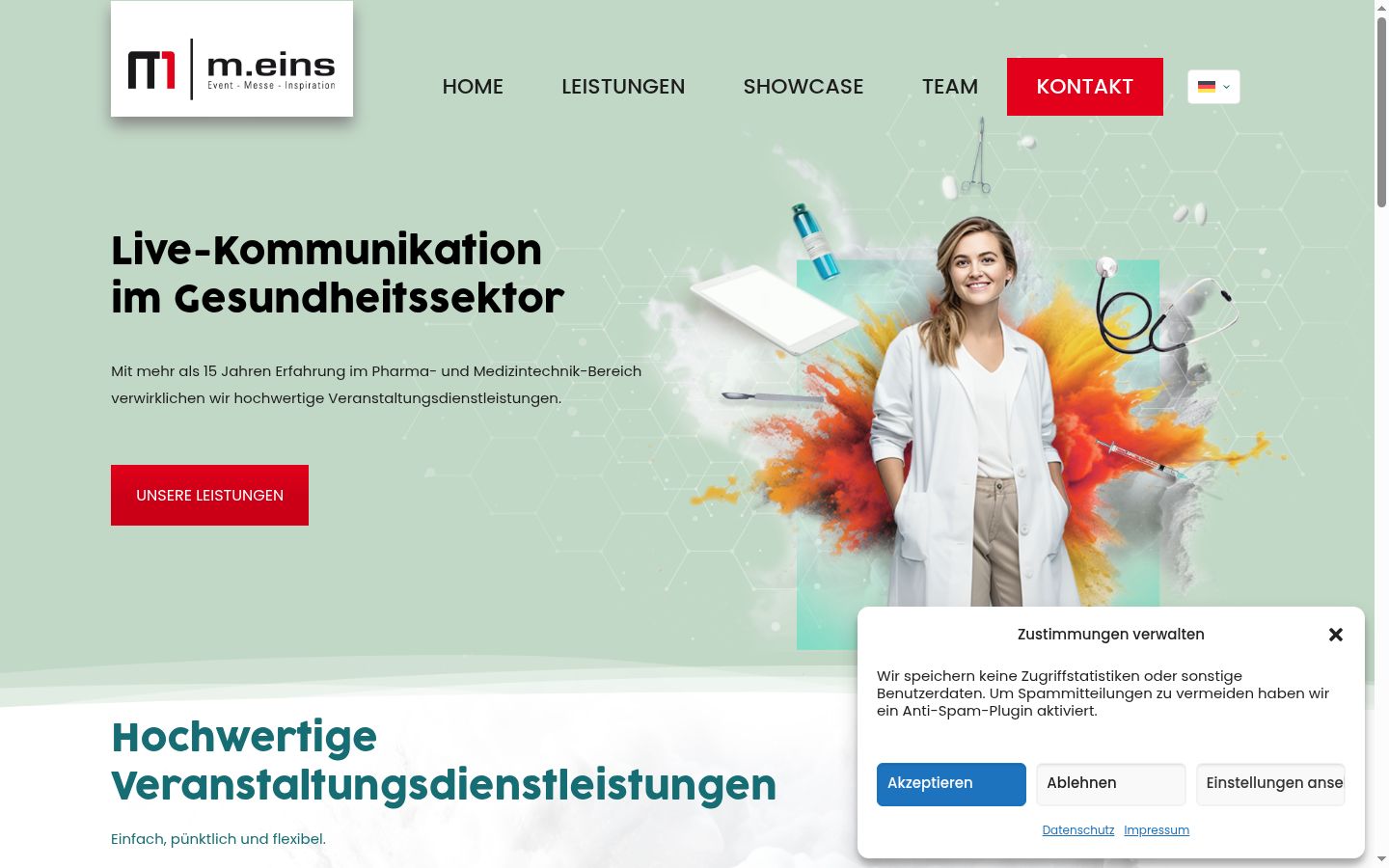 Screenshot of the consent banner shown before any interaction