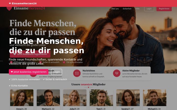 Screenshot of einsameherzen24.de