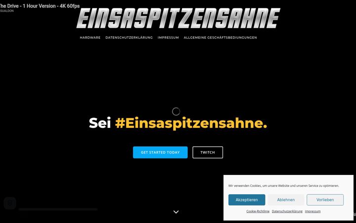 Snímek obrazovky einsaspitzensahne.de