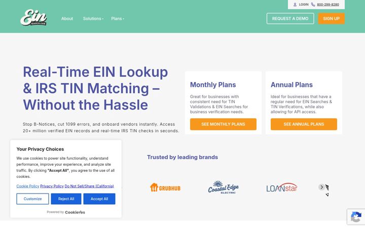 Screenshot of einsearch.com