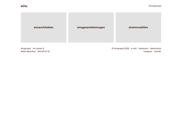 Screenshot stránky einsgruppe.ch