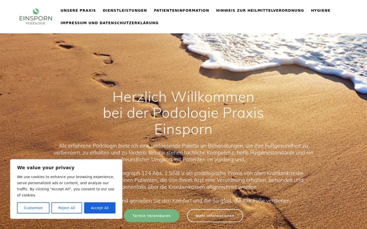 Screenshot of einsporn-podologie.de