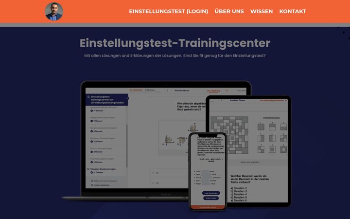 Screenshot of einstellungstest-fragen.de