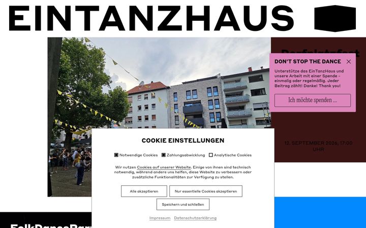 Screenshot of eintanzhaus.de