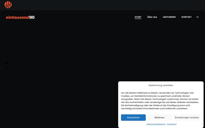 Screenshot of eintausend90.de