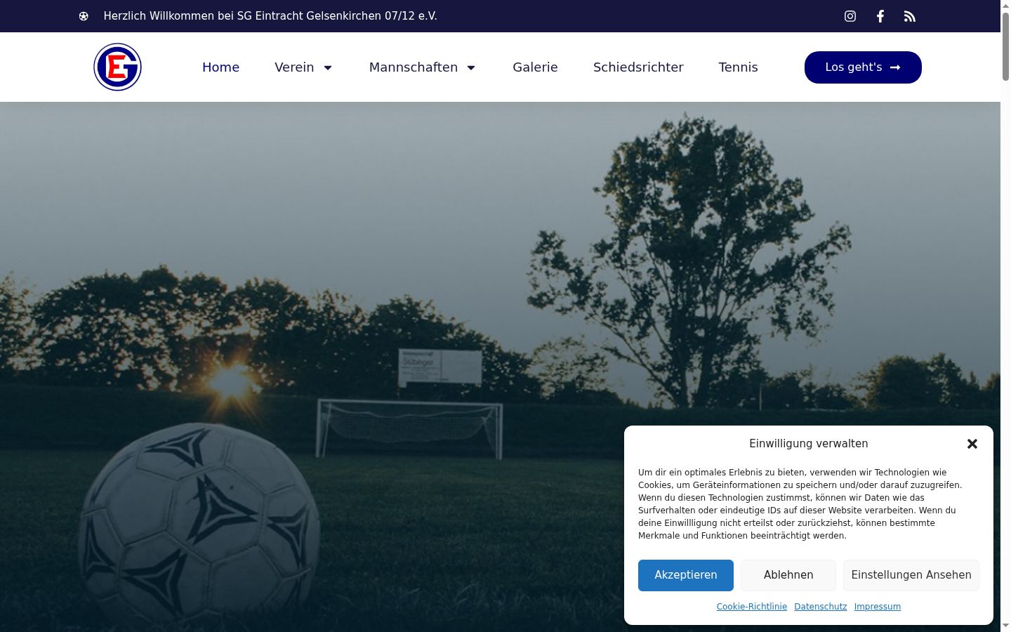 Screenshot del banner di consenso mostrato prima di qualsiasi interazione