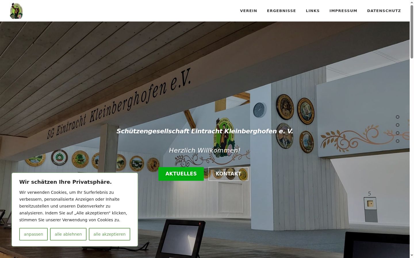 Screenshot del banner di consenso mostrato prima di qualsiasi interazione