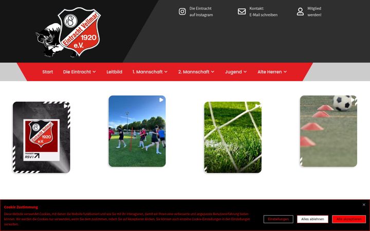 Skærmbillede af eintracht-vellmar.de