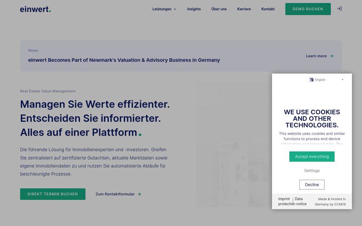 Screenshot of einwert.com