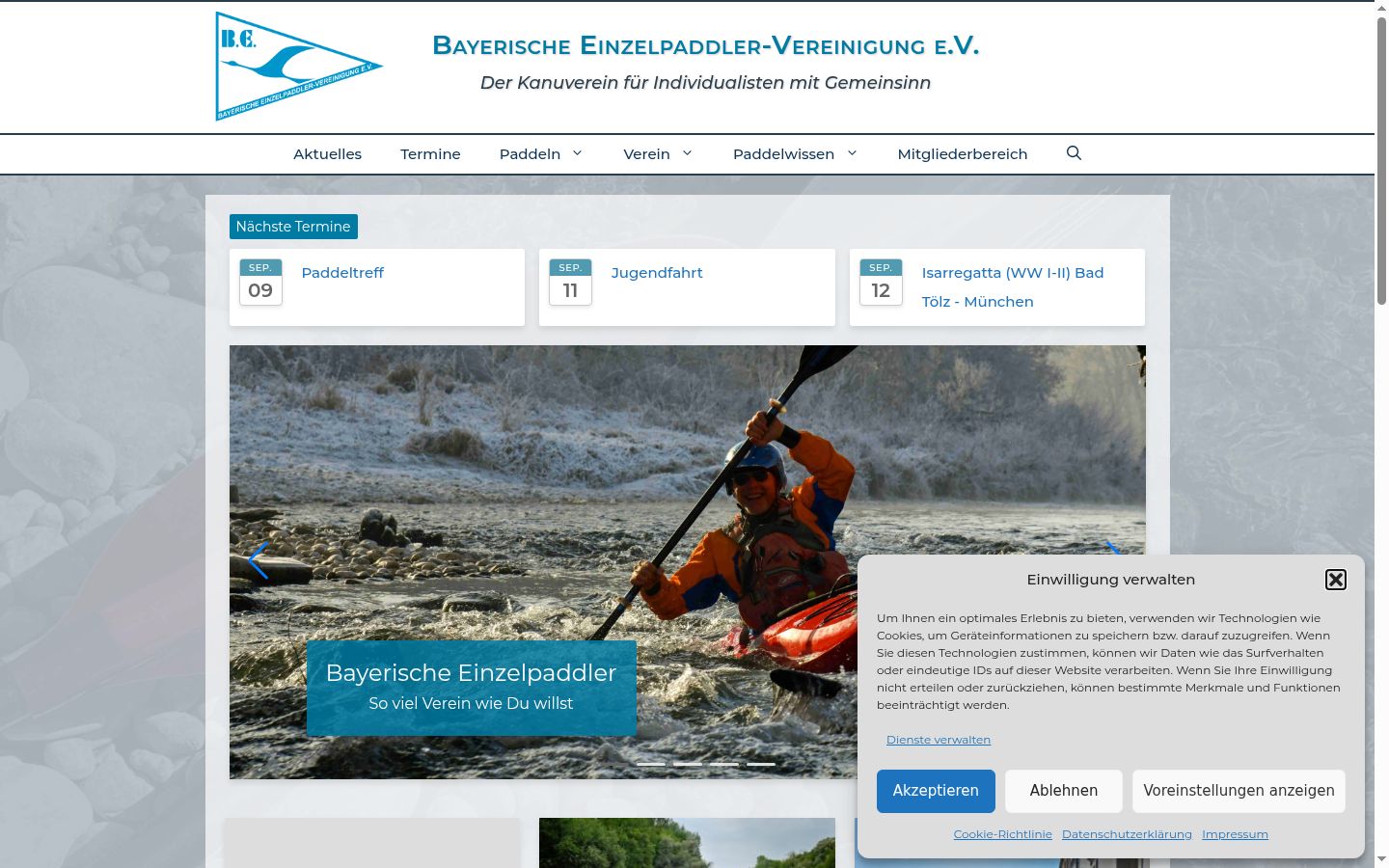 Screenshot tal-banner tal-kunsens muri qabel kwalunkwe interazzjoni
