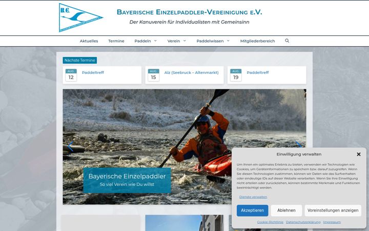 Screenshot of einzelpaddler.de