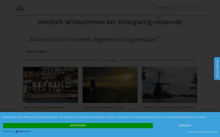 Screenshot of einzigartig-reisen.de