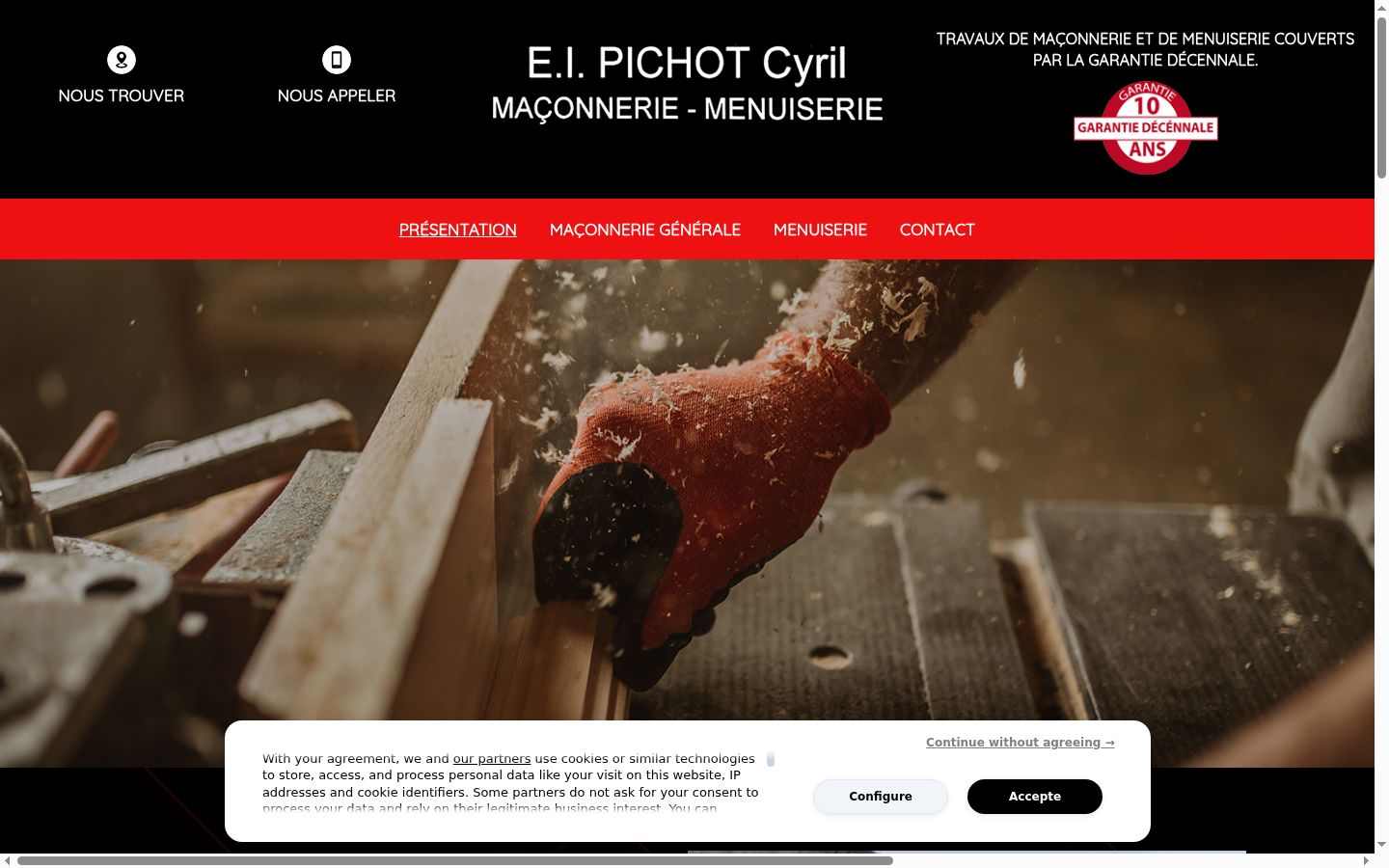 Screenshot del banner di consenso mostrato prima di qualsiasi interazione