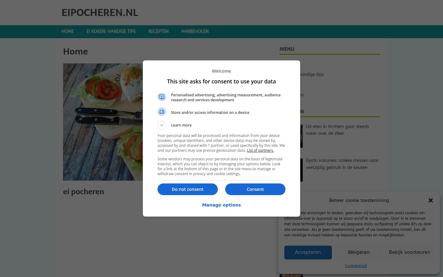 Ekraanipilt nõusolekubännerist, mida näidati enne mis tahes suhtlust
