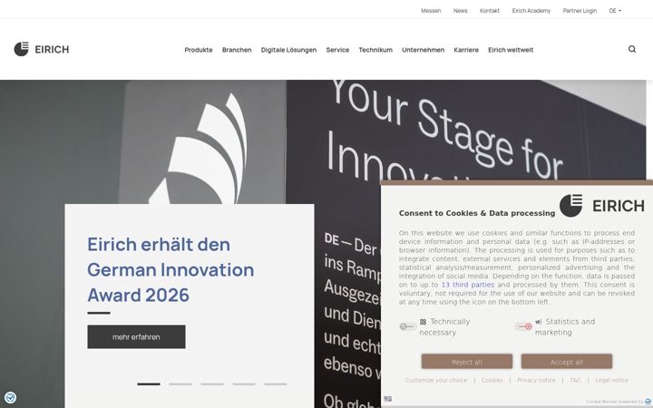 Screenshot von eirich.de