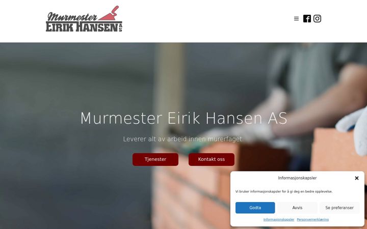 Screenshot of eirikhansen.no