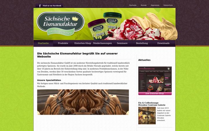 Snimka zaslona za eis-manufaktur.de