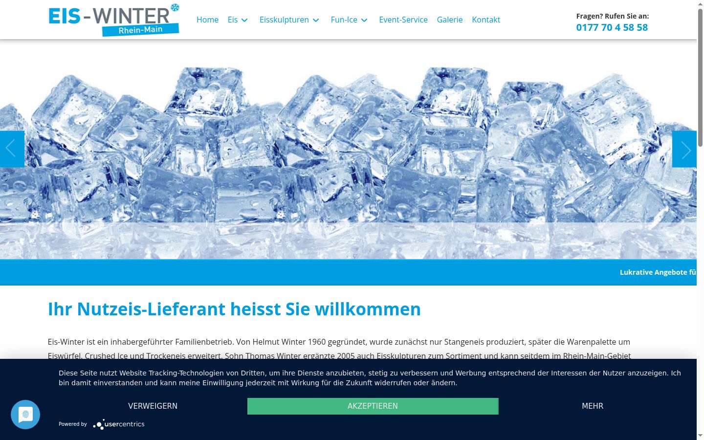 Screenshot van de toestemmingsbanner zoals getoond vóór enige interactie