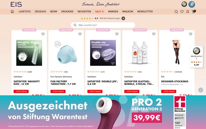 Screenshot of eis.de