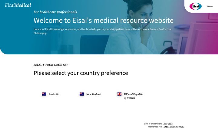 Screenshot of eisaimedical.eu