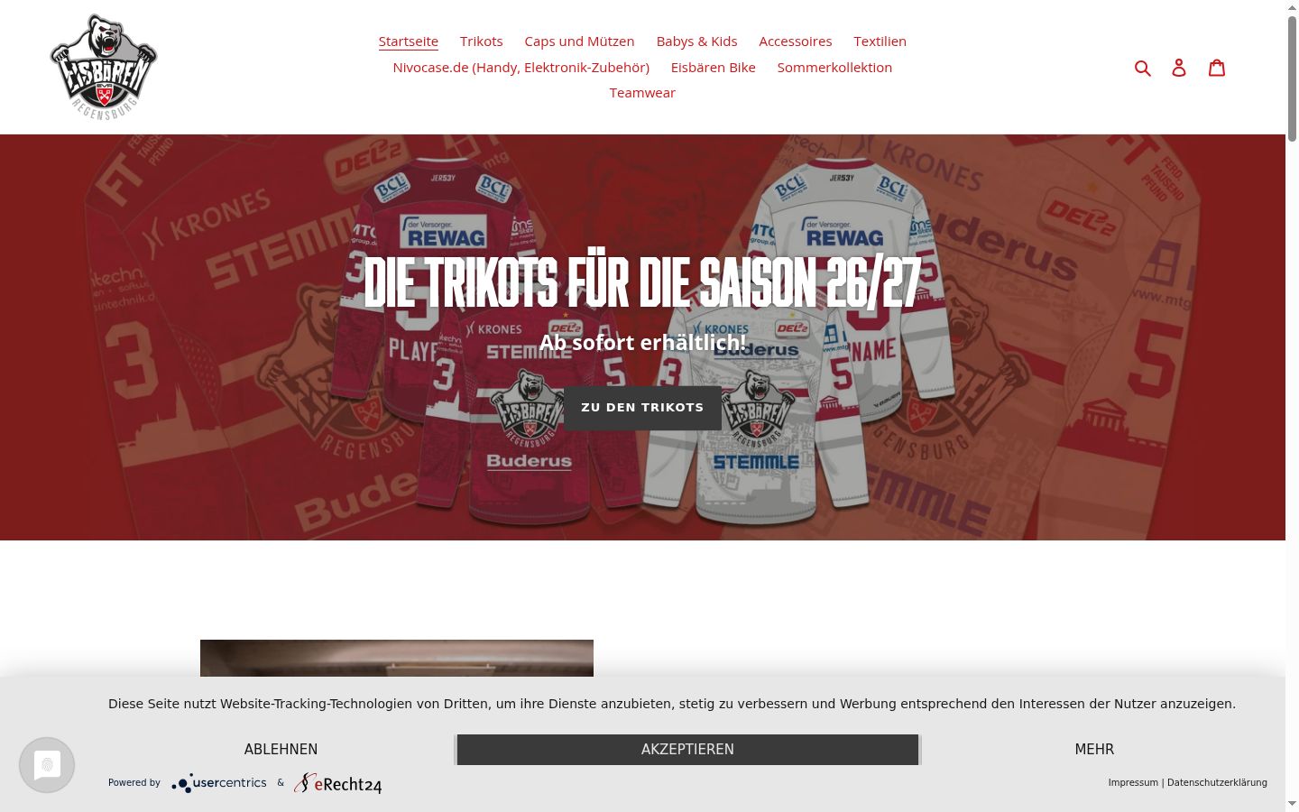 Screenshot of the consent banner shown before any interaction