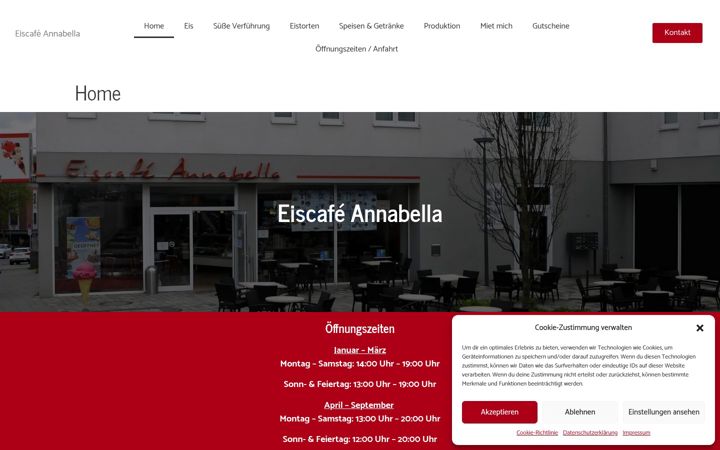 Snímek obrazovky eiscafe-annabella.de