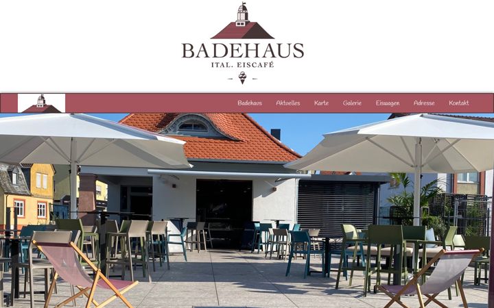 Snímek obrazovky eiscafe-badehaus.de
