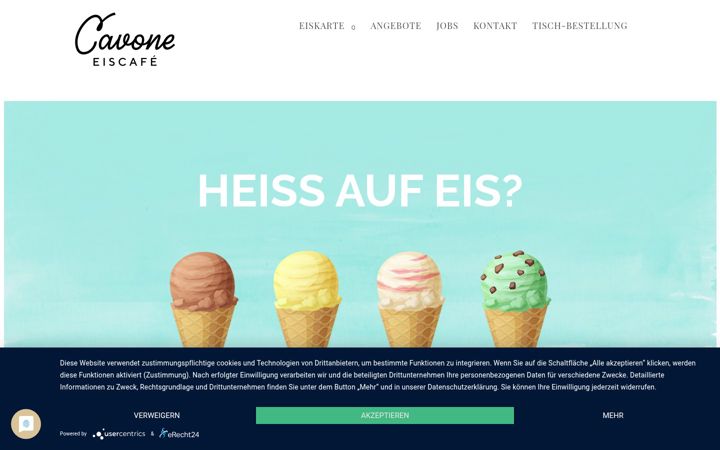Captura de pantalla de eiscafe-cavone.de