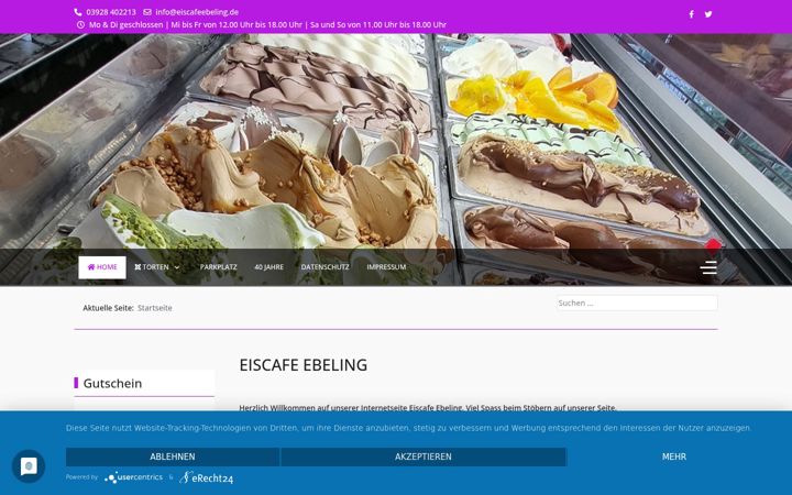 Captura de pantalla de eiscafe-ebeling.de