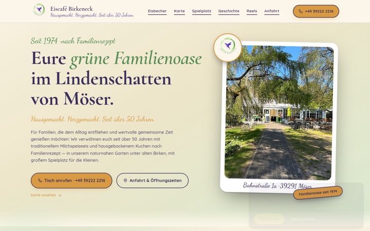 Captura de pantalla de eiscafe-restaurant-birkeneck.de