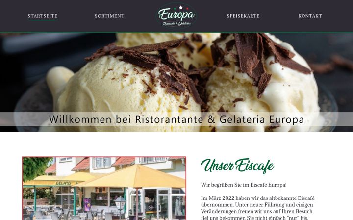 Skjámynd af eiscafeeuropa.de