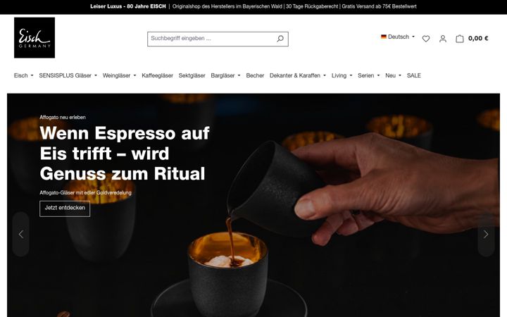 Skjámynd af eisch.de
