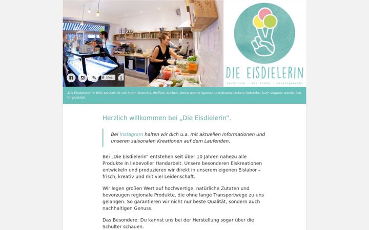 Snimka zaslona za eisdielerin.de