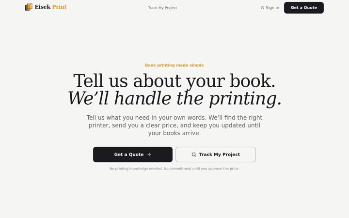 Screenshot of eisekprinting.com