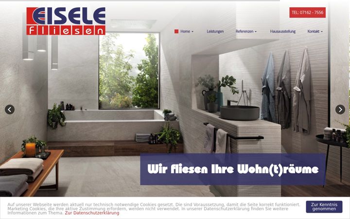 Snimka zaslona za eisele-fliesen.de