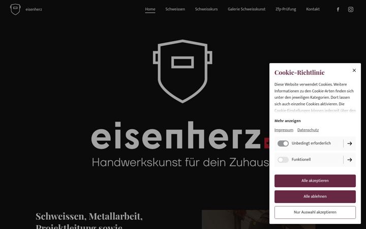 Screenshot von eisen-herz.ch