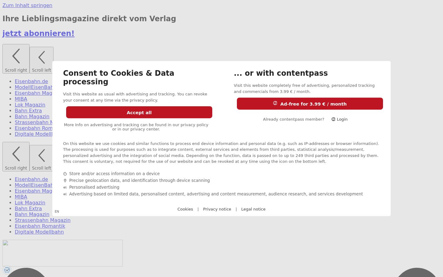 Screenshot van de toestemmingsbanner zoals getoond vóór enige interactie