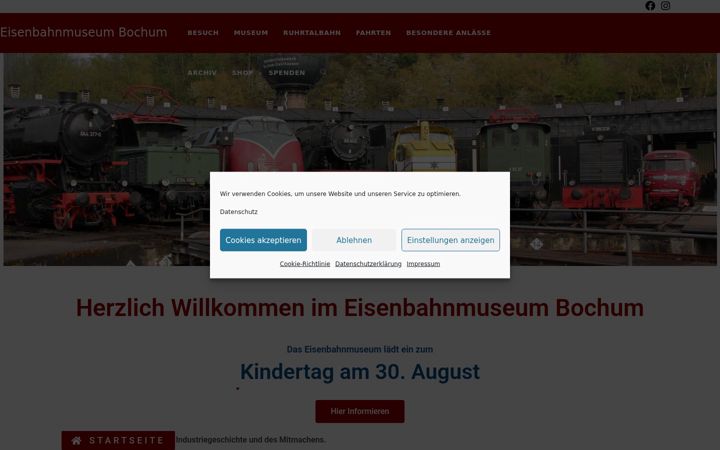 Skærmbillede af eisenbahnmuseum-bochum.de