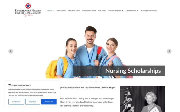 Snímek obrazovky eisenhowerhealthauxiliary.org