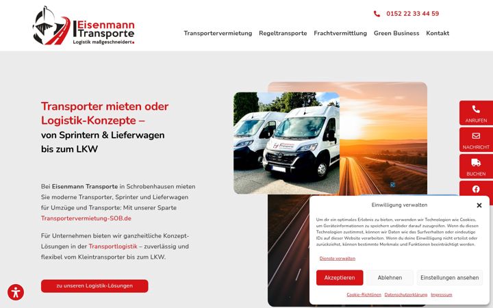 Skærmbillede af eisenmann-transporte.de