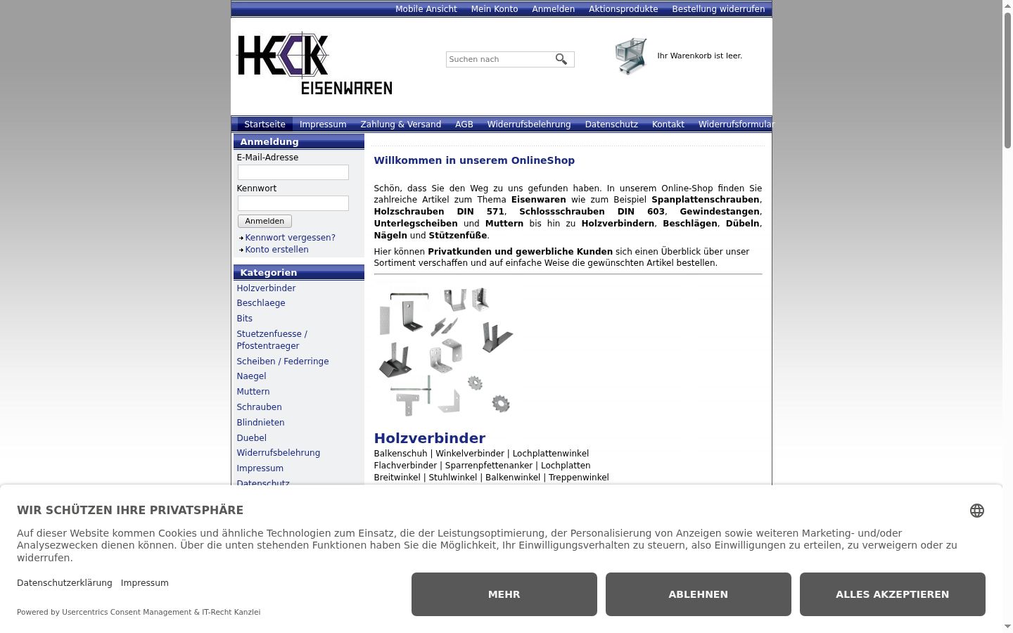 Screenshot tal-banner tal-kunsens muri qabel kwalunkwe interazzjoni