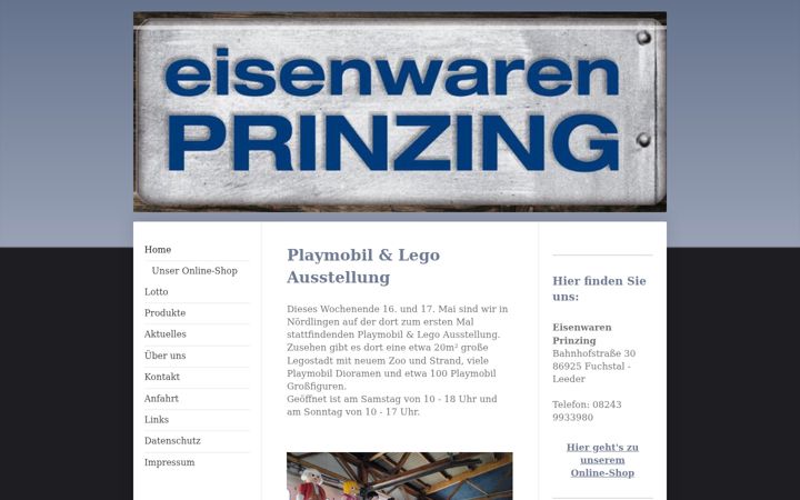 Screenshot ta' eisenwaren-prinzing.de